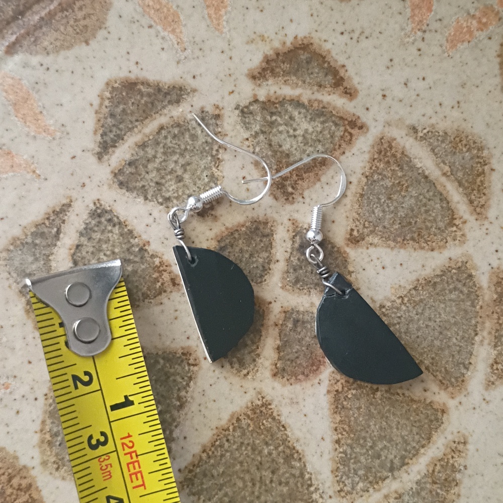 Santo Domingo Pueblo Mosaic Inlay Earrings Turquoise .925 Hooks - Picture 8 of 8